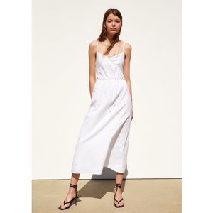 White dress / OPENWORK EMBROIDERY DRESS